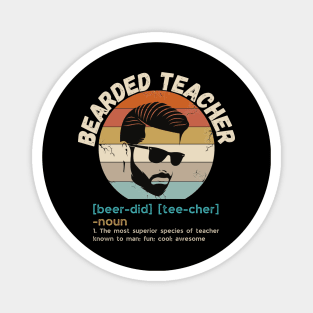 Bearded Teacher Definition Funny Beard Teacher Magnet